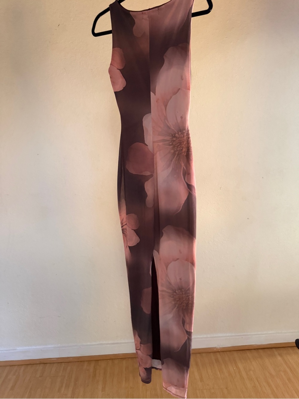 Brown floral body on dress